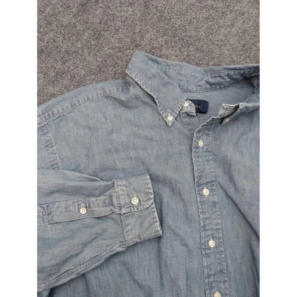 POLO RALPH LAUREN Denim Shirt Mens 2XB Blue Chambray Button Down Pony Classic